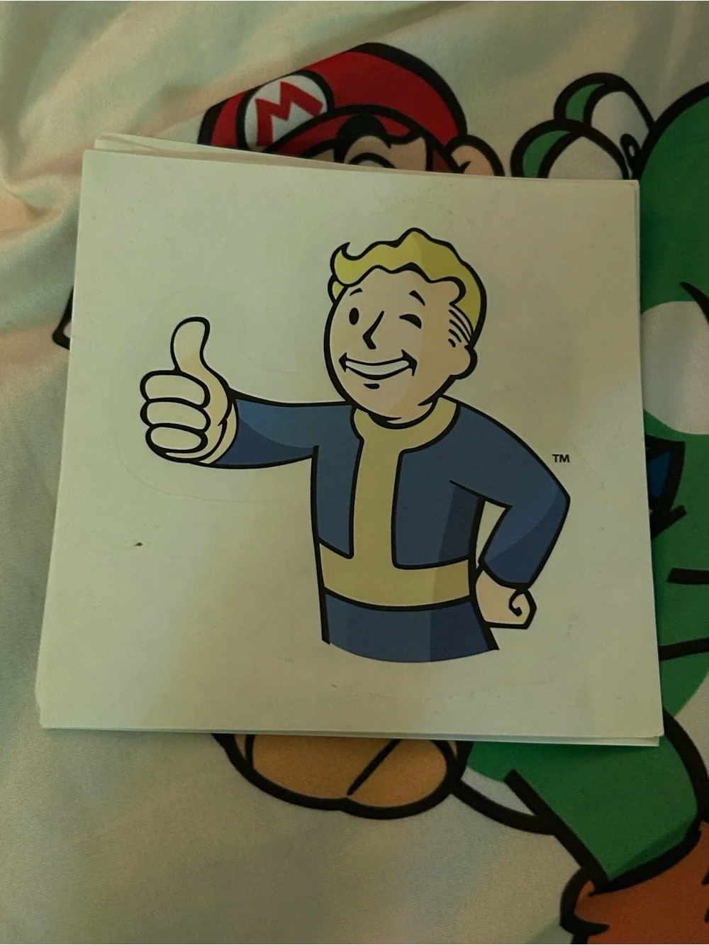 Vault Boy Sticker Blue and Yellow Fallout Character Decal